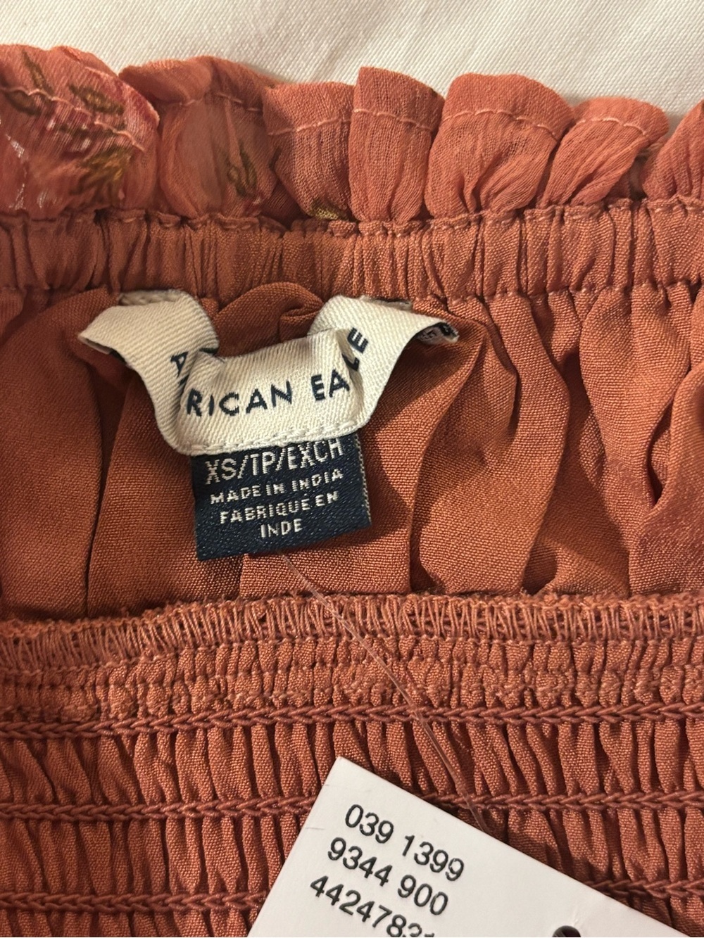 American Eagle Outfitters Rust Floral Ruffle Maxi Dress button up spaghetti - Picture 5 of 6